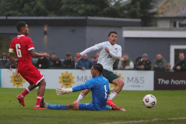 U21, U 21 Wales v U21 Austria, U21 UEFA EUROPEAN CHAMPIONSHIPS, Qualifier Jacob Hödl of Austria Under 21 scores during the U21 UEFA EUROPEAN CHAMPIONSHIPS qualification match between U21 Wales and U21 Austria at the Oval, Caernarfon, UK on 6 October 2026. Caernarfon the Oval Wales UK Editorial use only , Copyright: xAlunxRobertsx PSI-24971-0099
