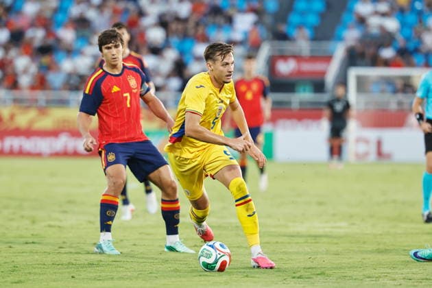 Razvan Pascalau (ROU), OCTOBER 6, 2026 - Football Soccer : UEFA Under-21 Championship 2027 qualifying round match between U21, U 21 Spain - U21 Romania at the Estadi Municipal de Can Misses in Ibiza, Spain. Noxthirdxpartyxsales  aflo_353869142 MutsuxKawamorix