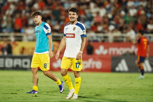 Yanis Pirvu (ROU), OCTOBER 6, 2026 - Football Soccer : UEFA Under-21 Championship 2027 qualifying round match between U21, U 21 Spain - U21 Romania at the Estadi Municipal de Can Misses in Ibiza, Spain. Noxthirdxpartyxsales  aflo_353869383 MutsuxKawamorix