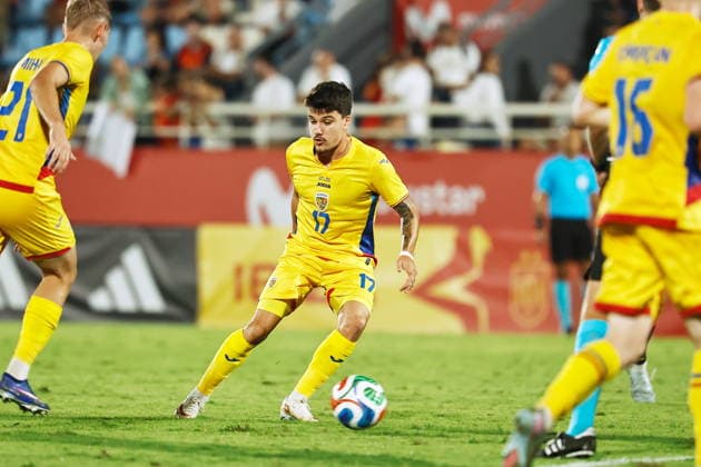 Yanis Pirvu (ROU), OCTOBER 6, 2026 - Football Soccer : UEFA Under-21 Championship 2027 qualifying round match between U21, U 21 Spain - U21 Romania at the Estadi Municipal de Can Misses in Ibiza, Spain. Noxthirdxpartyxsales  aflo_353869581 MutsuxKawamorix