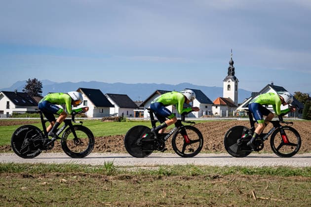 Slowenia: UEC Road cycling, Rad, Radsport, Strasse European Championships - Ljubljana 2026 OTONIÄaAR Miha - MAKSIMOVIÄÜ Luka - KOBE Val ( SLO ) Slowenia Querformat - quer - horizontal - Landscape - Event Veranstaltung: UEC Road Cycling European Championships 2026 Ljubljana - Category Kategorie: Cycling - Road Cycling European Championships - Mixed Relay Men and Women Junior U19 - Location Ort: Europe Slovenia - Sencur - Å enÄur - Discipline: Mixed Relay ( MR ) - Distance: 44 km - Date Datum: 06.10.2026 Tuesday Day 4 -