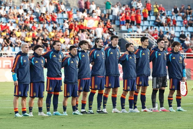 U21, U 21 Spain team group, Mannschaftsbild, Totale line-up (ESP), OCTOBER 6, 2026 - Football Soccer : UEFA Under-21 Championship 2027 qualifying round match between U21 Spain - U21 Romania at the Estadi Municipal de Can Misses in Ibiza, Spain. Noxthirdxpartyxsales  aflo_353883942 MutsuxKawamorix