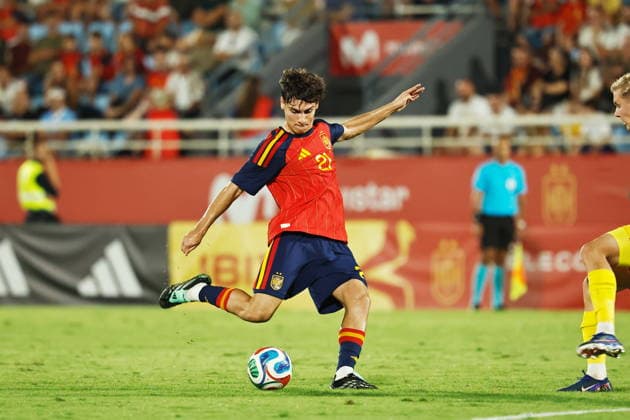 Rodrigo Mendoza (ESP), OCTOBER 6, 2026 - Football Soccer : UEFA Under-21 Championship 2027 qualifying round match between U21, U 21 Spain - U21 Romania at the Estadi Municipal de Can Misses in Ibiza, Spain. Noxthirdxpartyxsales  aflo_353884131 MutsuxKawamorix