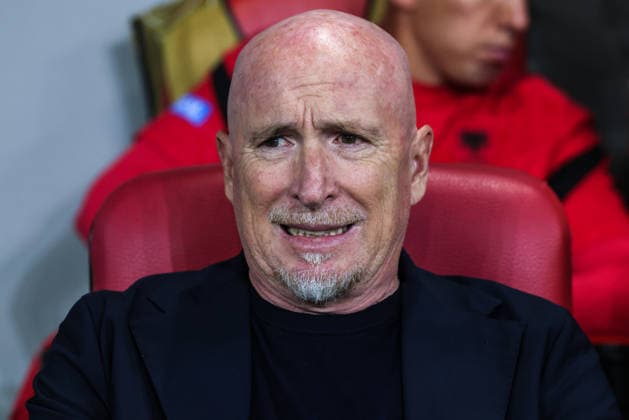 Albania vs San Marino UEFA Nations League 2026-2027 Group C1 Albania s National soccer team Head coach Rolando Maran during the UEFA Nations League 2026-2027 group phase match between Albania and San Marino in Tirana, Albania on October 6, 2026 Tirana Albania  Copyright: xArmandoxBabanix
