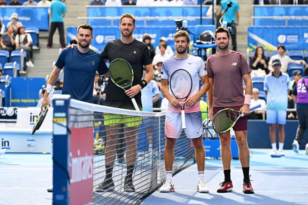 (L-R) Theo ARRIBAGE & Albano OLIVETTI (FRA), Austin KRAJICEK (USA) & Nikola MEKTIC (CRO), OCTOBER 6, 2026 - Tennis : Kinoshita Group Japan Open Tennis Championships 2026 Men s Doubles Final at Ariake Coliseum, Tokyo, Japan. Noxthirdxpartyxsales  aflo_353701408 KenjiroxMatsuox