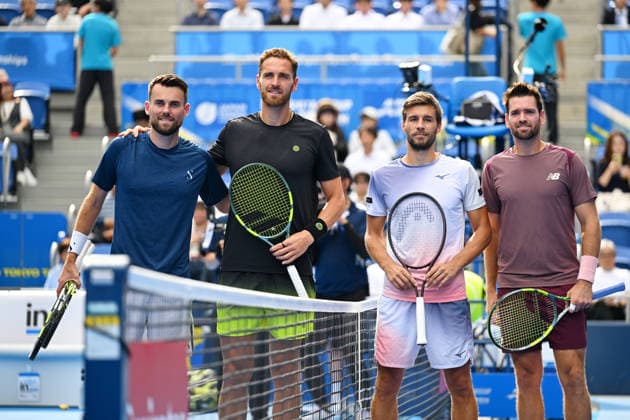 (L-R) Theo ARRIBAGE & Albano OLIVETTI (FRA), Austin KRAJICEK (USA) & Nikola MEKTIC (CRO), OCTOBER 6, 2026 - Tennis : Kinoshita Group Japan Open Tennis Championships 2026 Men s Doubles Final at Ariake Coliseum, Tokyo, Japan. Noxthirdxpartyxsales  aflo_353701409 KenjiroxMatsuox