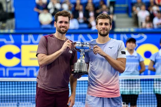 Austin KRAJICEK (USA) & Nikola MEKTIC (CRO), OCTOBER 6, 2026 - Tennis : Kinoshita Group Japan Open Tennis Championships 2026 Men s Doubles award ceremony at Ariake Coliseum, Tokyo, Japan. Noxthirdxpartyxsales  aflo_353729932 KenjiroxMatsuox