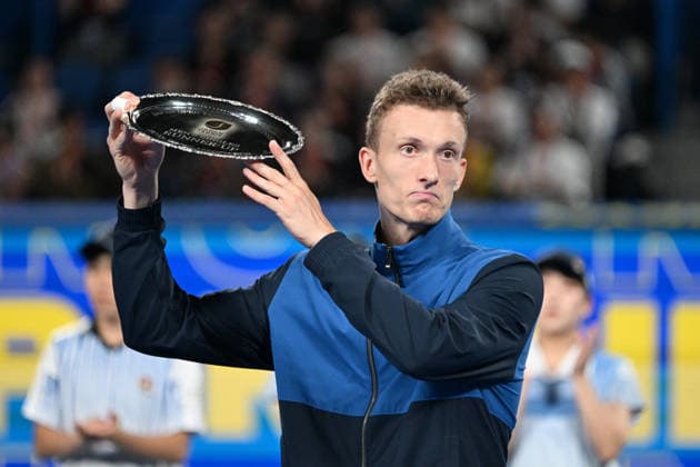 Jiri LEHECKA (CZE), OCTOBER 6, 2026 - Tennis : Kinoshita Group Japan Open Tennis Championships 2026 Men s Singles award ceremony at Ariake Coliseum, Tokyo, Japan. Noxthirdxpartyxsales  aflo_353764482 KenjiroxMatsuox