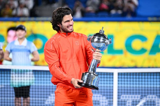 Carlos ALCARAZ (ESP), OCTOBER 6, 2026 - Tennis : Kinoshita Group Japan Open Tennis Championships 2026 Men s Singles award ceremony at Ariake Coliseum, Tokyo, Japan. Noxthirdxpartyxsales  aflo_353764484 KenjiroxMatsuox