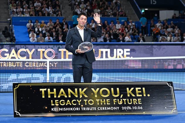 Kei Nishikori, OCTOBER 6, 2026 - Tennis : Kinoshita Group Japan Open Tennis Championships 2026 Kei Nishikori Tribute Ceremony at Ariake Coliseum, Tokyo, Japan. Noxthirdxpartyxsales  aflo_353764881 KenjiroxMatsuox