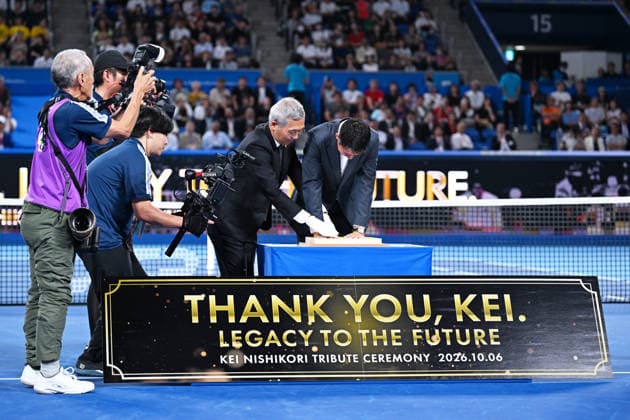 Kei Nishikori, OCTOBER 6, 2026 - Tennis : Kinoshita Group Japan Open Tennis Championships 2026 Kei Nishikori Tribute Ceremony at Ariake Coliseum, Tokyo, Japan. Noxthirdxpartyxsales  aflo_353764884 KenjiroxMatsuox