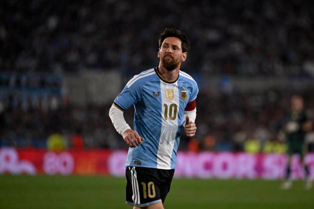 BUENOS AIRES, ARGENTINA - OCTOBER 06 : Lionel Messi of Argentina national team, Nationalteam during an International Friendly, Länderspiel, Nationalmannschaft match against Benin at Estadio Monumental on October 06, 2026 in Buenos Aires, Argentina. This historic match marks the final international appearance for Leo who wore a commemorative special-edition kit replacing the traditional manufacturer branding with his personal signature logo. Photo by SFSI Argentina National team v Benin Copyright: xSFSIx