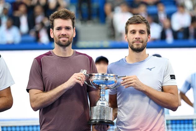 Austin KRAJICEK (USA) & Nikola MEKTIC (CRO), OCTOBER 6, 2026 - Tennis : Kinoshita Group Japan Open Tennis Championships 2026 Men s Doubles Award ceremony at Ariake Coliseum, Tokyo, Japan. Noxthirdxpartyxsales  aflo_353767206 KenjiroxMatsuox