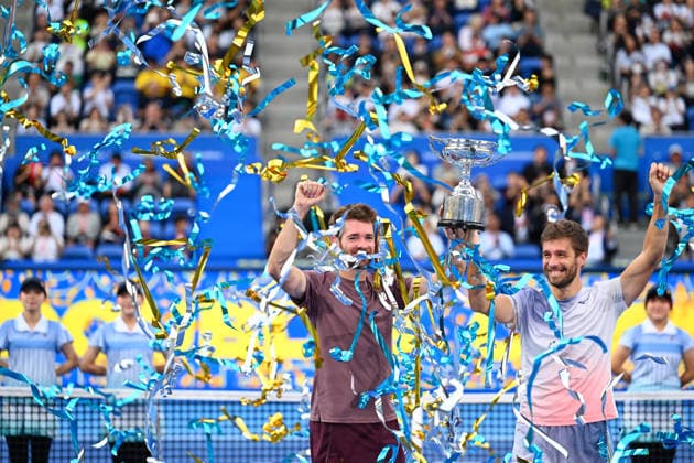 Austin KRAJICEK (USA) & Nikola MEKTIC (CRO), OCTOBER 6, 2026 - Tennis : Kinoshita Group Japan Open Tennis Championships 2026 Men s Doubles Award ceremony at Ariake Coliseum, Tokyo, Japan. Noxthirdxpartyxsales  aflo_353767210 KenjiroxMatsuox