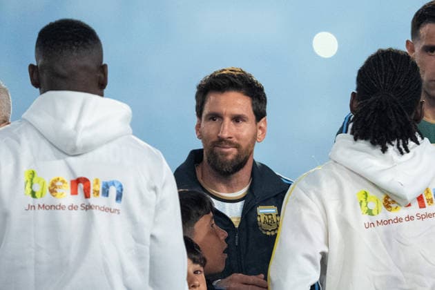 BUENOS AIRES, ARGENTINA - OCTOBER 06: Lionel Messi of Argentina looks on during the International Friendly, Länderspiel, Nationalmannschaft football match between Argentina and Benin at Estadio Monumental Antonio V. Liberti on October 06, 2026 in Buenos Aires, Argentina. Lionel Messi is making his final appearance for Argentina following his announcement of international retirement. (Photo by Richard Callis Sports Press Photo) Copyright: xRichardxCallis SportsxPressxPhotox Sportspressphoto_SPR247802