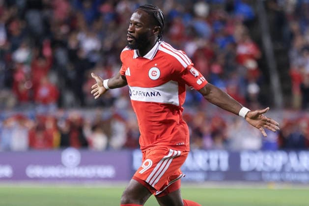 CHICAGO, USA - October 6: Jonathan Bamba (19 Chicago Fire FC) celebrates scoring the first goal during the Major League Soccer game between Chicago Fire FC and Vancouver Whitecaps FC at Soldier Field on Tuesday October 6 in Chicago, USA Copyright: xShainaxBenhiyoun SPPx Sportspressphoto_SPR247819