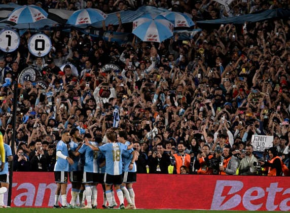 BUENOS AIRES, ARGENTINA - OCTOBER 06: Lionel Messi of Argentina national team, Nationalteam celebrate after scoring goal during the International Friendly, Länderspiel, Nationalmannschaft match between Argentina and Benin at Estadio Mas Monumental on October 06, 2026 in Buenos Aires, Argentina. Photo by SFSI Argentina National team v Benin Copyright: xSFSIx