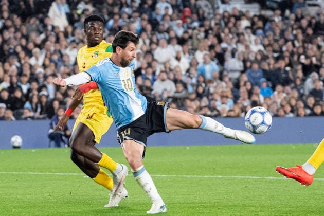 BUENOS AIRES, ARGENTINA - OCTOBER 06: Lionel Messi of Argentina shoots for goal during the International Friendly, Länderspiel, Nationalmannschaft football match between Argentina and Benin at Estadio Monumental Antonio V. Liberti on October 06, 2026 in Buenos Aires, Argentina. (Photo by Richard Callis Sports Press Photo) Copyright: xRichardxCallis SportsxPressxPhotox Sportspressphoto_SPR247885