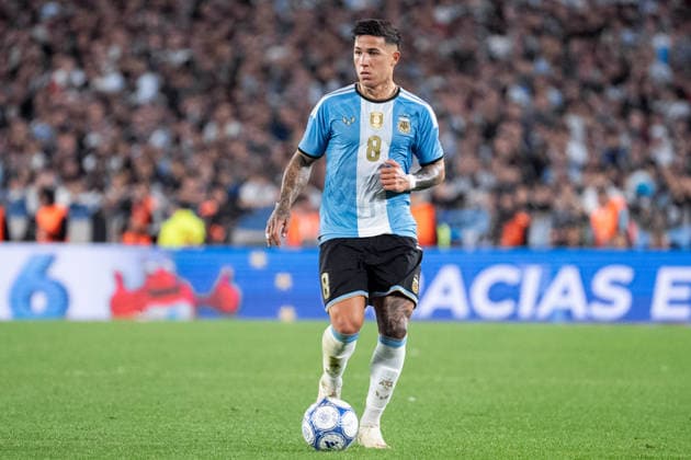 BUENOS AIRES, ARGENTINA - OCTOBER 06: Enzo Fernandez of Argentina runs with the ball during the International Friendly, Länderspiel, Nationalmannschaft football match between Argentina and Benin at Estadio Monumental Antonio V. Liberti on October 06, 2026 in Buenos Aires, Argentina. (Photo by Richard Callis Sports Press Photo) Copyright: xRichardxCallis SportsxPressxPhotox Sportspressphoto_SPR247889