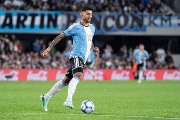 BUENOS AIRES, ARGENTINA - OCTOBER 06: Cristian Romero of Argentina runs with the ball during the International Friendly, Länderspiel, Nationalmannschaft football match between Argentina and Benin at Estadio Monumental Antonio V. Liberti on October 06, 2026 in Buenos Aires, Argentina. (Photo by Richard Callis Sports Press Photo) Copyright: xRichardxCallis SportsxPressxPhotox Sportspressphoto_SPR247897