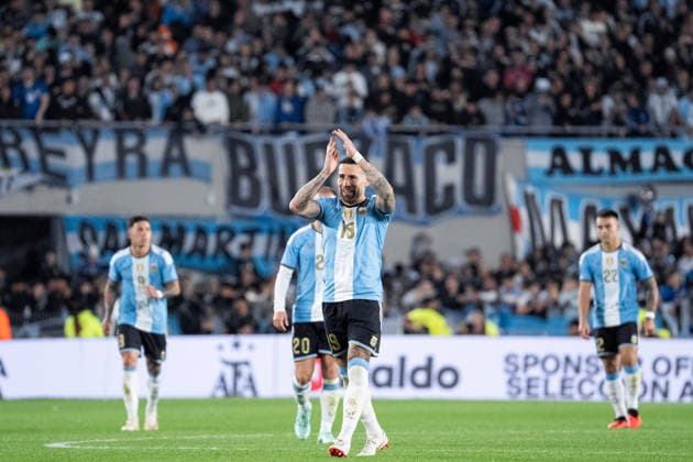 BUENOS AIRES, ARGENTINA - OCTOBER 06: Nicolas Otamendi of Argentina celebrates after scoring the team s first goal during the International Friendly, Länderspiel, Nationalmannschaft football match between Argentina and Benin at Estadio Monumental Antonio V. Liberti on October 06, 2026 in Buenos Aires, Argentina. (Photo by Richard Callis Sports Press Photo) Copyright: xRichardxCallis SportsxPressxPhotox Sportspressphoto_SPR247901