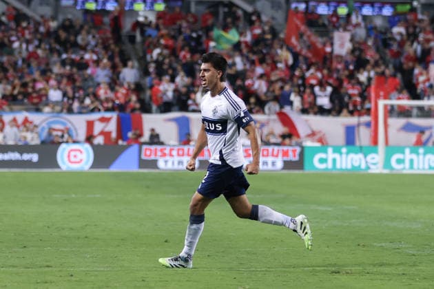 CHICAGO, USA - October 6: Mathias Laborda (2 Vancouver Whitecaps FC) celebrates his goal during the Major League Soccer game between Chicago Fire FC and Vancouver Whitecaps FC at Soldier Field on Tuesday October 6 in Chicago, USA Copyright: xShainaxBenhiyoun SPPx Sportspressphoto_SPR247953