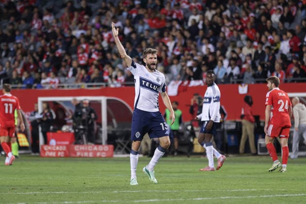 CHICAGO, USA - October 6: Thomas Müller (13 Vancouver Whitecaps FC) reacts to a play during the Major League Soccer game between Chicago Fire FC and Vancouver Whitecaps FC at Soldier Field on Tuesday October 6 in Chicago, USA Copyright: xShainaxBenhiyoun SPPx Sportspressphoto_SPR247956