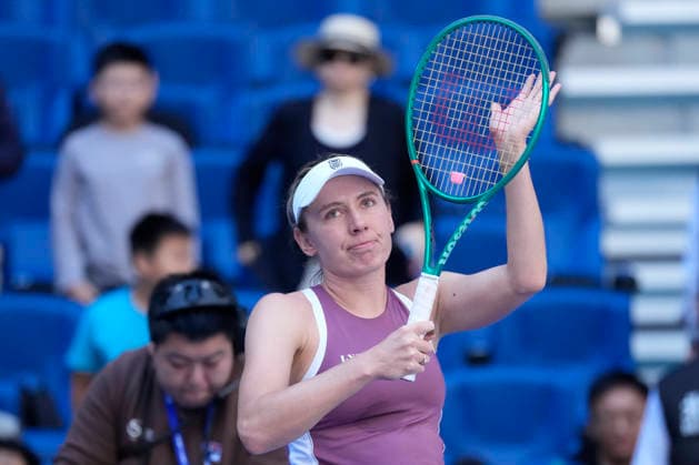 October 6, 2026, Beijing, China: Daria Snigur of Ukraine plays against Mirra Andreeva (not in view) during the Women s Singles Round 16 match on day seven of China Open at the National Tennis Center. Mirra Andreeva defeated Daria Snigur 6-2, 6-2 Beijing China - ZUMAs197 20261006_aaa_s197_264 Copyright: xPolyxFeix