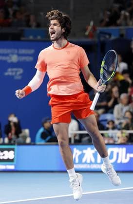 Tennis: Japan Open Carlos Alcaraz of Spain reacts after beating Jiri Lehecka of the Czech Republic in the men s singles final at the Japan Open tennis tournament at Ariake Tennis Forest Park in Tokyo on Oct. 6, 2026.  A14AA0005630267P