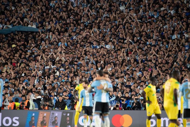 BUENOS AIRES, ARGENTINA 6 OCTOBER: The Argentine crowd celebrate Nicolas Otamendi s goal during a friendly match between Argentina and Benin at the Estadio Monumental Antonio V. Liberti on 6 October 2026 in Buenos Aires, Argentina.  Copyright: xMBxMediax