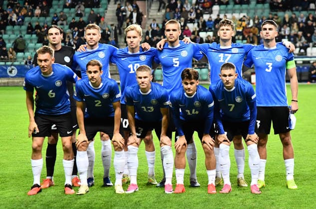 (261007) -- TALLINN, Oct. 7, 2026 -- Estonia s players pose for a team photo before the UEFA Nations League 2026 27 League C Group C4 match between Estonia and Iceland at A. Le Coq Arena in Tallinn, Estonia, Oct. 6, 2026. (Photo by Xinhua) (SP)ESTONIA-TALLINN-FOOTBALL-UEFA NATIONS LEAGUE C-ESTONIA VS ICELAND SergeixStepanov 