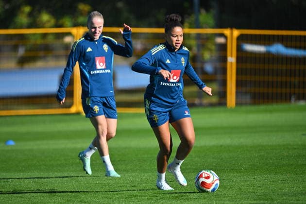 STOCKHOLM, SWEDEN 20261007 Felicia Schröder when the women s national team, Nationalteam trains on Bosön ahead of the playoff for the 2027 World Cup. STOCKHOLM SWEDEN x10090x