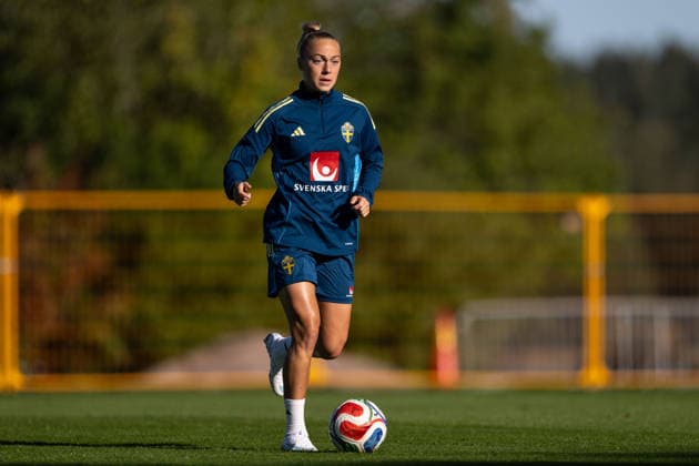 261007 Hanna Bennison of the Swedish women s national football team during a training session on October 7, 2026 in Stockholm. Photo: Emma Wallskog BILDBYRAN kod EW EW0716 fotboll football soccer fotball vm-kval kval fifa womens world cup qualifier qualifier träning practice training sverige sweden dam bbeng Copyright: EMMAxWALLSKOG BB261007EW022