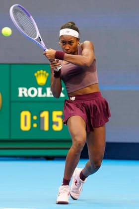 2026 China Open Women s Singles Round of 16 match in Beijing - 07 Oct. Coco Gauff of the United States seen in action against Elise Mertens of Belgium (Not in picture) during Women s Singles Round of 16 match on day eight of China Open at the National Tennis Center. Beijing China Copyright: xPolyxFeix xSOPAxImagesx 20261007_6076_105