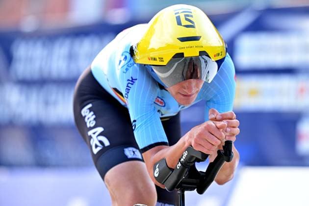 Belgium s Aldo Taillieu pictured in action during the Men U23 Individual Time Trial race (22km) at the cycling UEC Road European Championships, in Ljubljana, Slovenia, on Wednesday 7 October 2026. The UEC Road European Championships are taking place from 02 to 07 October in Ljubljana, Slovenia. DAVIDxPINTENS  x189040434x