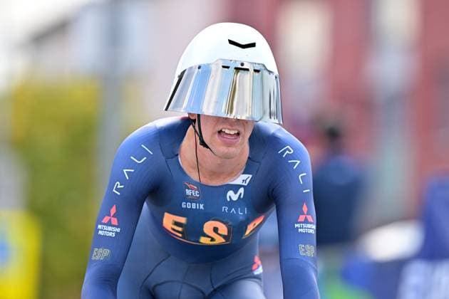 Spain s Hector Alvarez Martinez crosses the finish line to win the Men U23 Individual Time Trial race (22km) at the cycling UEC Road European Championships, in Ljubljana, Slovenia, on Wednesday 7 October 2026. The UEC Road European Championships are taking place from 02 to 07 October in Ljubljana, Slovenia. DAVIDxPINTENS  x189042405x