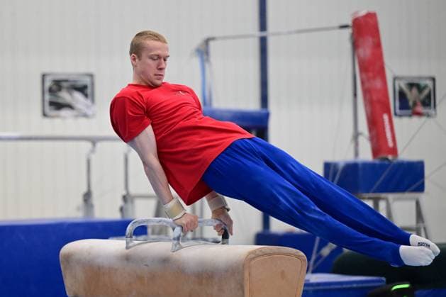 Belgian gymnast Kilan Van der Aa pictured during a training session of Belgium s artistic gymnastics team, Wednesday 7 October 2026, in Gent, ahead of the Worlds Championships in Rotterdam from 17 to 25 October 2026. DIRKxWAEM  x189042594x
