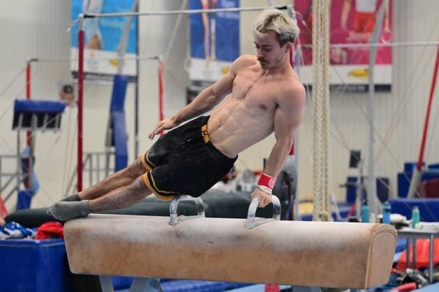 Belgian gymnast Nicola Cuyle pictured during a training session of Belgium s artistic gymnastics team, Wednesday 7 October 2026, in Gent, ahead of the Worlds Championships in Rotterdam from 17 to 25 October 2026. DIRKxWAEM  x189042390x