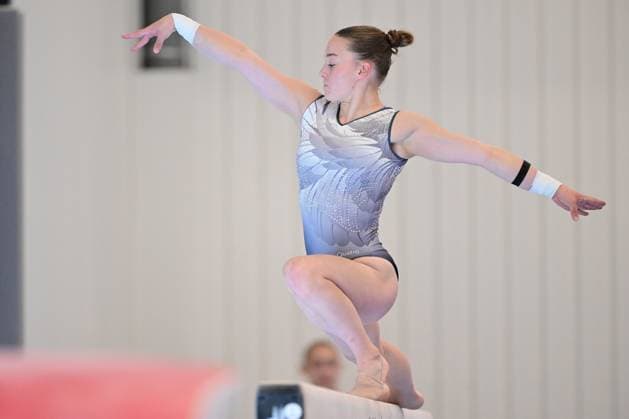 Belgian gymnast Jade Vansteenkiste pictured during a training session of Belgium s artistic gymnastics team, Wednesday 7 October 2026, in Gent, ahead of the Worlds Championships in Rotterdam from 17 to 25 October 2026. DIRKxWAEM  x189042174x