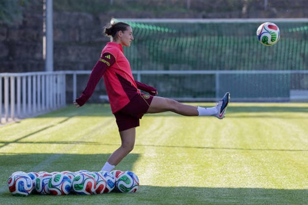 07.10.2026, xgrfx, Fussball DFB Medientermine, Deutsche Frauennationalmannschaft - Training v.l. Carlotta Wamser (Deutsche Frauennationalmannschaft) Eppelheim