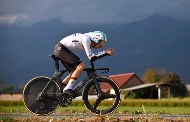 UEC 2026 Road European Championships Ljubljana 07 10 2026 SENCUR, SLOVENIA - OCTOBER 07 : Heidemann Miguel (GER) during the Men Elite Individual Time Trial at the 2026 UEC Road European Championships. An UCI Continental Championships time trial cycling race with start and finish in Sencur on October 7, 2026 in Sencur, Slovenia, 07 10 2026 Sencur Slovenia  Copyright: xJanxDexMeuleneirx