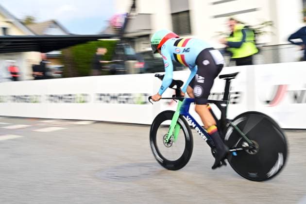 Belgium s Sander De Pestel pictured at the start of the Men Elite Individual Time Trial race (22km) at the cycling UEC Road European Championships, in Ljubljana, Slovenia, on Wednesday 7 October 2026. The UEC Road European Championships are taking place from 02 to 07 October in Ljubljana, Slovenia. DAVIDxPINTENS  x189056798x