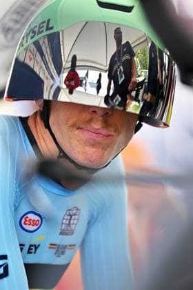Belgium s Sander De Pestel pictured at the start of the Men Elite Individual Time Trial race (22km) at the cycling UEC Road European Championships, in Ljubljana, Slovenia, on Wednesday 7 October 2026. The UEC Road European Championships are taking place from 02 to 07 October in Ljubljana, Slovenia. DAVIDxPINTENS  x189056946x