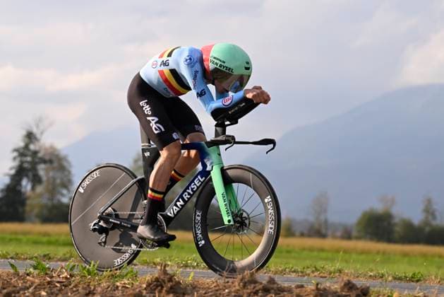 UEC 2026 Road European Championships Ljubljana 07 10 2026 SENCUR, SLOVENIA - OCTOBER 07 : De pestel Sander (BEL) during the Men Elite Individual Time Trial at the 2026 UEC Road European Championships. An UCI Continental Championships time trial cycling race with start and finish in Sencur on October 7, 2026 in Sencur, Slovenia, 07 10 2026 Sencur Slovenia  Copyright: xJanxDexMeuleneirx
