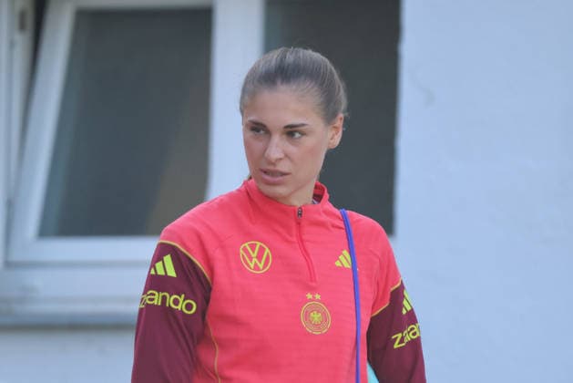 Eppelheim, Deutschland: 07.10.2026 - Deutsche Fußballnationalmannschaft der Frauen - Training - Testspiel Deutschland vs. Australien Im Bild: Jule Brand (Deutschland) Copyright: HMBxMedia MadeleinexFantini