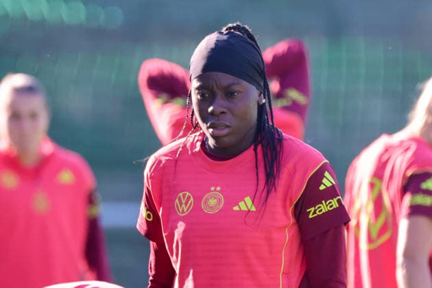 Eppelheim, Deutschland: 07.10.2026 - Deutsche Fußballnationalmannschaft der Frauen - Training - Testspiel Deutschland vs. Australien Im Bild: Nicole Anyomi (Deutschland) Copyright: HMBxMedia MadeleinexFantini