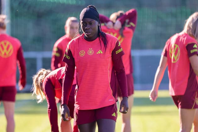 Eppelheim, Deutschland: 07.10.2026 - Deutsche Fußballnationalmannschaft der Frauen - Training - Testspiel Deutschland vs. Australien Im Bild: Nicole Anyomi (Deutschland) Copyright: HMBxMedia MadeleinexFantini