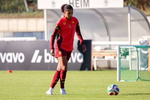Eppelheim, Deutschland: 07.10.2026 - Deutsche Fußballnationalmannschaft der Frauen - Training - Testspiel Deutschland vs. Australien Im Bild: Cora Zicai (Deutschland) Copyright: HMBxMedia MadeleinexFantini