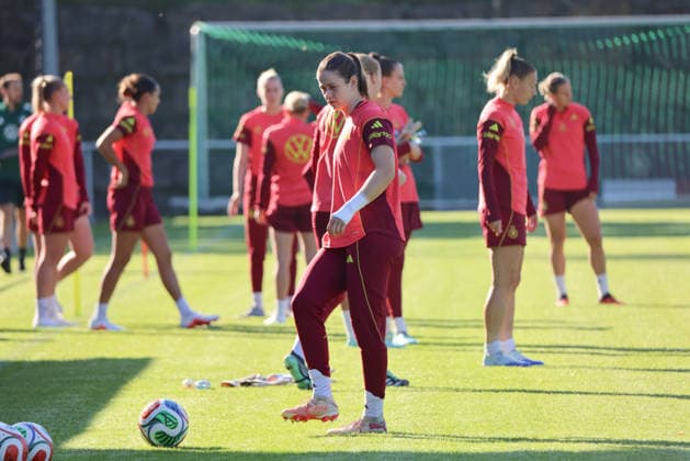 Eppelheim, Deutschland: 07.10.2026 - Deutsche Fußballnationalmannschaft der Frauen - Training - Testspiel Deutschland vs. Australien Im Bild: Torhüterin Stina Johannes (Deutschland) Copyright: HMBxMedia MadeleinexFantini