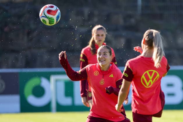Eppelheim, Deutschland: 07.10.2026 - Deutsche Fußballnationalmannschaft der Frauen - Training - Testspiel Deutschland vs. Australien Im Bild: Carlotta Wamser (Deutschland) Copyright: HMBxMedia MadeleinexFantini